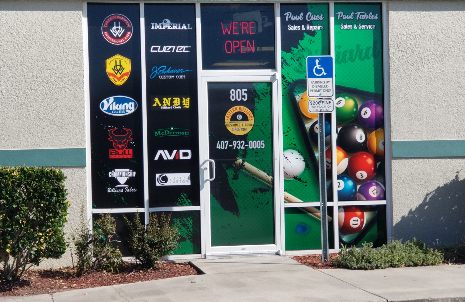 Eastern Billiards Storefront in Kissimmee Florida